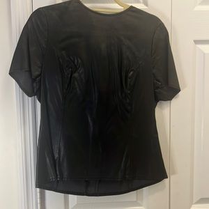 Leather short sleeve top